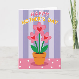 Carte de Fête des Mères Heart Flowers