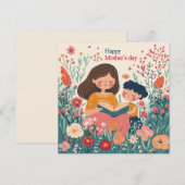 Carte de fête des mères "histoire à raconter" (Devant / Derrière)