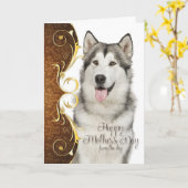 Carte de fête des mères Husky (Fleur jaune)