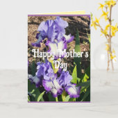 Carte de Fête des Mères Iris Pourpre fleur florale (Fleur jaune)