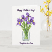 Carte de fête des mères Iris radiant (Fleur jaune)