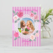 Carte de Fête des Mères Joyeuse avec des Roses Ros (Debout devant)