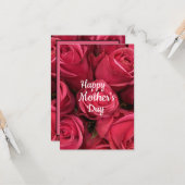 Carte de Fête des Mères Joyeuse Fleur Rose (Devant/Arrière en situation)