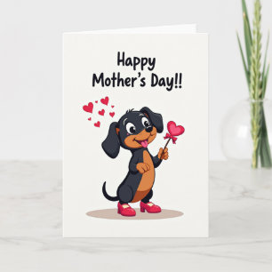 Carte de Fête des Mères Joyeuse pour Chien