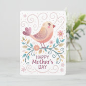 Carte de fête des mères Joyeux Oiseau (Debout devant)