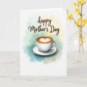 Carte de fête des mères Latte Art (Fleur jaune)