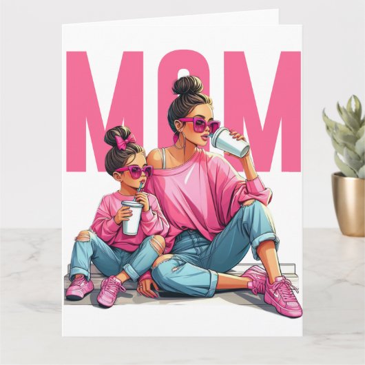 Carte de fête des mères Meilleure maman3 Super Mam (Petite plante)