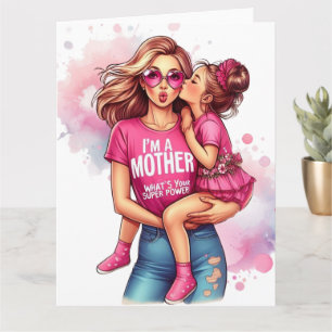 Carte de fête des mères Meilleure maman5 Super Mam