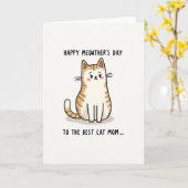 Carte de fête des mères Meilleure maman Grumpy Cat (Fleur jaune)
