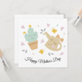 Carte de fête des mères mignonne (Devant/Arrière en situation)