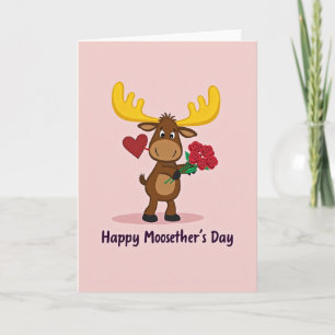 Carte de fête des mères Moose Roses