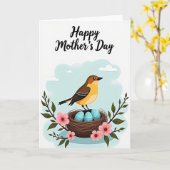 Carte de fête des mères nichée (Fleur jaune)