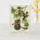 Carte de fête des mères - Oiseaux (Fleur jaune)