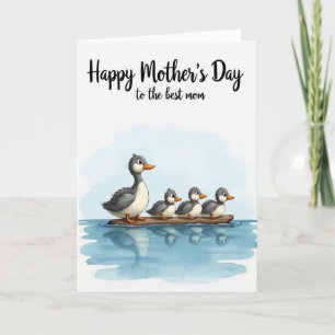 Carte de fête des mères oiseaux aquarelle