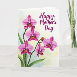 Carte de fête des mères Orchidée douce