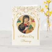 Carte de Fête des Mères Orthodoxes Arbres Dorés (Fleur jaune)