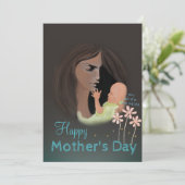 Carte de fête des mères peinte à la main pour les  (Debout devant)