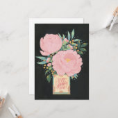 Carte de fête des mères Peony illustrée (Devant/Arrière en situation)