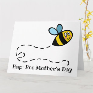 Carte de fête des mères personnalisée d'abeille à