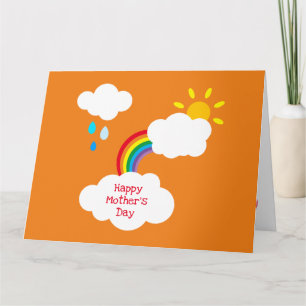 Carte de fête des mères personnalisée météo arc-en