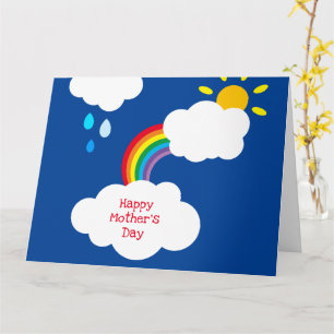 Carte de fête des mères personnalisée météo arc-en