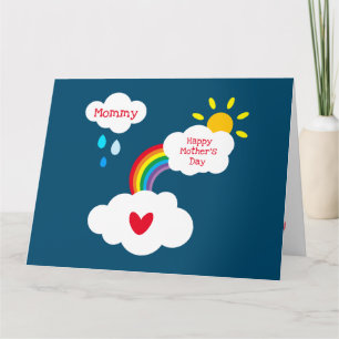 Carte de fête des mères personnalisée météo arc-en