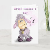 Carte de fête des mères Petit agneau avec Bell (Devant)