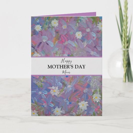 Carte de fête des mères photo florale de pays merv (Devant)