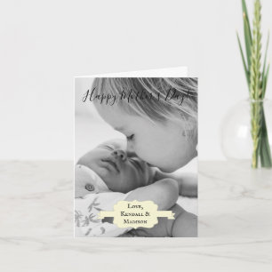 Carte de fête des mères photo minimaliste jaune