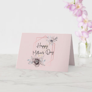 Carte de fête des mères Pink Floral avec message à