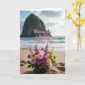 Carte de fête des mères Plage florale (Fleur jaune)