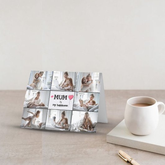 Carte de fête des mères pliée avec collage de phot