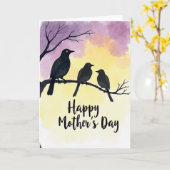 Carte de fête des mères Plum Bird (Fleur jaune)