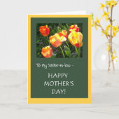 Carte de fête des mères pour belle-soeur - 'Tulips (Fleur jaune)