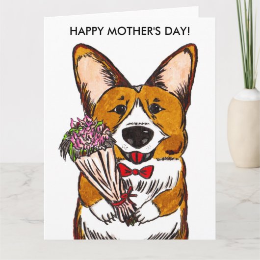 Carte de fête des mères pour Corgi Moms (Devant)