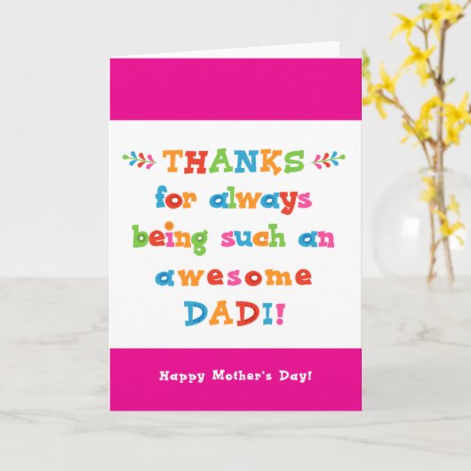 Carte de fête des mères pour Dadi (Fleur jaune)