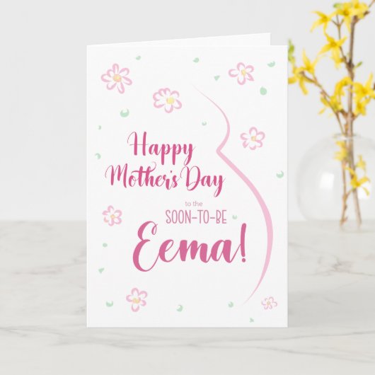 Carte de fête des mères pour Eema enceinte (Fleur jaune)