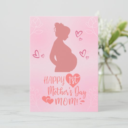 Carte de fête des mères pour future maman (Debout devant)