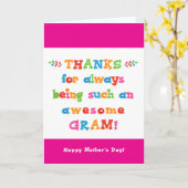 Carte de fête des mères pour Gram (Fleur jaune)