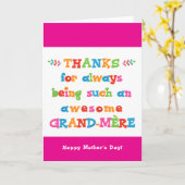 Carte de fête des mères pour Grand-Mère (Fleur jaune)
