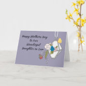 Carte de fête des mères pour la fille en droit (Fleur jaune)