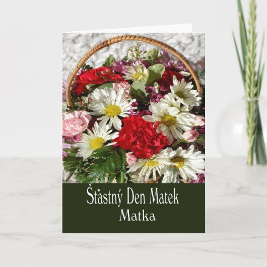 Carte de fête des mères pour la mère en langue tch (Devant)