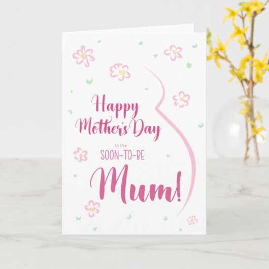 Carte de fête des mères pour la mère enceinte (Fleur jaune)