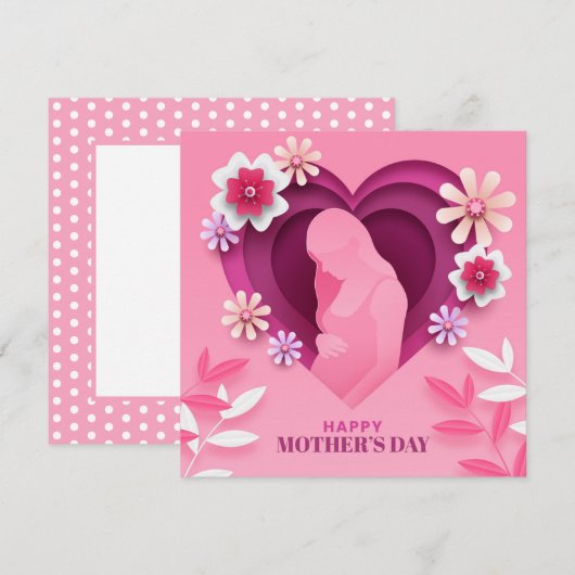 Carte de fête des mères pour les futures mères (Devant / Derrière)