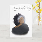 Carte de fête des mères pour maman afro-américaine (Fleur jaune)