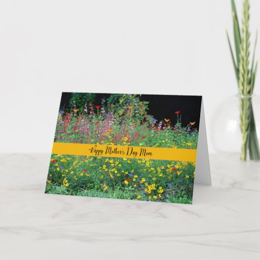 Carte de fête des mères pour maman avec Fleurs sau (Devant)