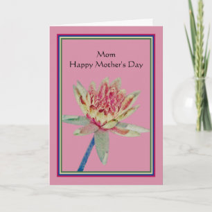 Carte de fête des mères pour maman avec nénuphar