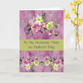 Carte de fête des mères pour maman chaux et fleurs (Fleur jaune)