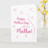 Carte de fête des mères pour Matka enceinte (Fleur jaune)