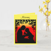 Carte de fête des mères pour mère et enfant (Fleur jaune)